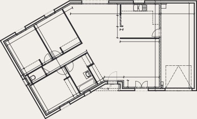 plan de maison sur un terrain rectangulaire